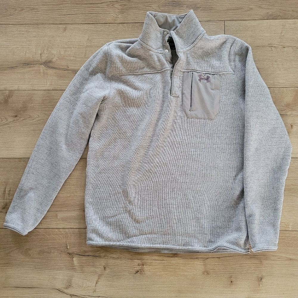 Under Armour Light Gray Zip-Up Sweater